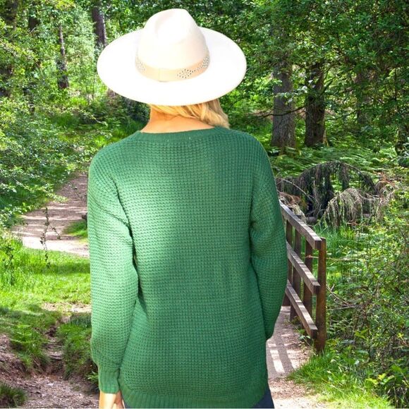 Misslook awesome pretty green cotton/acrylic blend warm winter sweater! - Picture 8 of 11